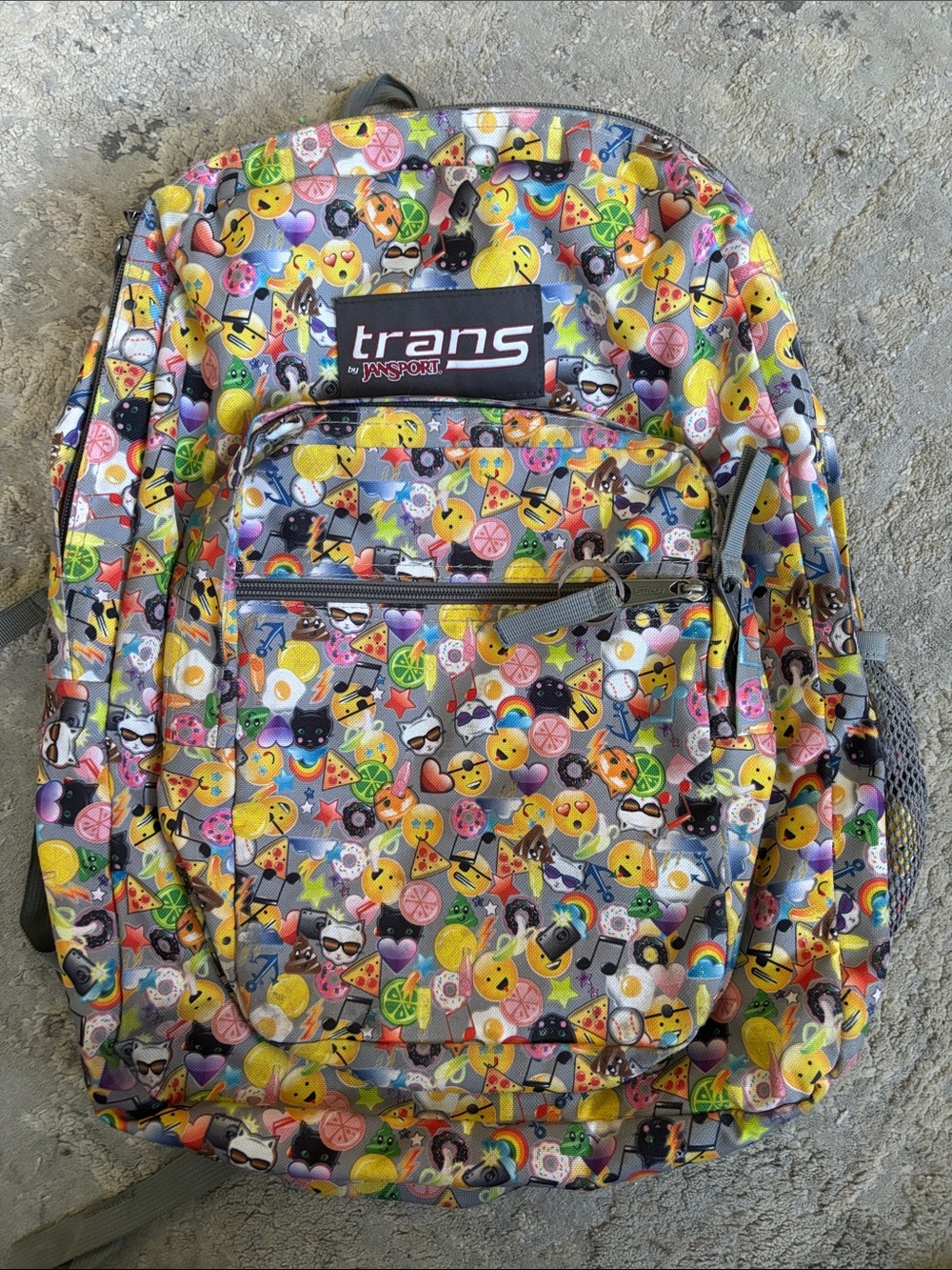 Jansport Trans Kids Emoji Patchwork Backpack - Yellow, Pink, Green, Blue, Gray